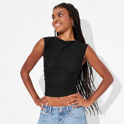Women's Short Sleeve Boat Neck Mesh T-Shirt - Wild Fable™
