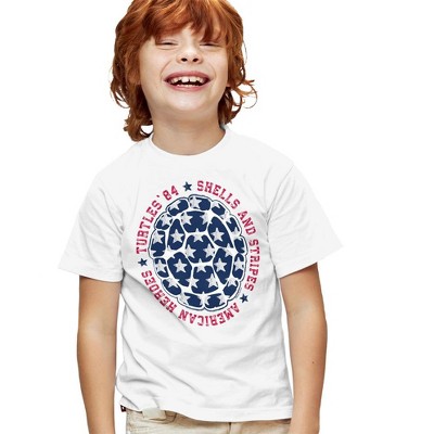 Teenage Mutant Ninja Turtles 4Th Of July Shells And Stripes Kids T Shirt For Youth  White