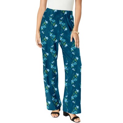 Roaman's Ultrasmooth Fabric Wide-Leg Pant
