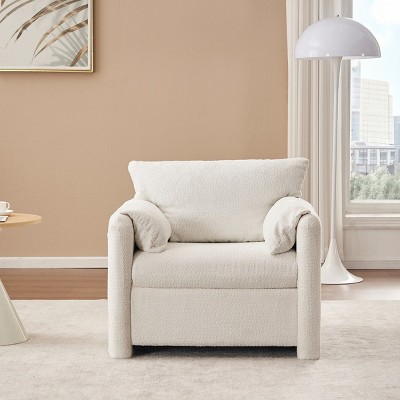 Chenille Fabric Couch,Modern 3-Seater Sofa,Plush Chenille Lounge Sofa,Deep Seat Couch With High-Density Foam Cushions-Cuddlewood
