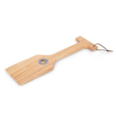 Picnic Time Hardwood BBQ Grill Scraper with Bottle Opener: Durable Barbeque Utensil, Hand Wash Only