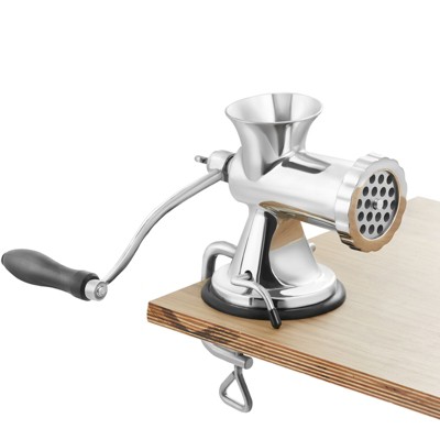 VEVOR Manual Meat Grinder, 304 Stainless Steel Hand Meat Grinder with Suction Cup + Steel Table Clamp, Meat Mincer Sausage Maker & 2 Cutting Plates