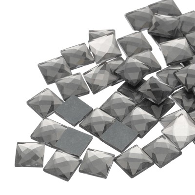 Unique Bargains Square Acrylic Flat Back Heart DIY Crafting Decor Jewelry Rhinestone 50 Pcs
