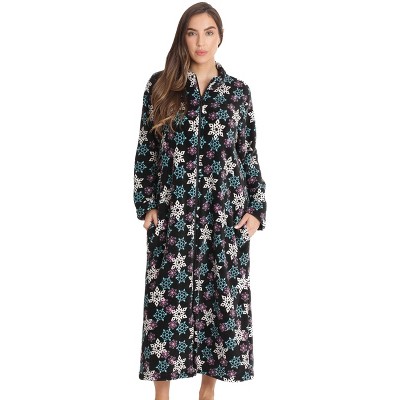Just Love Womens Plush Zipper Lounger Robe  Soft Microfleece House Dress with Pockets