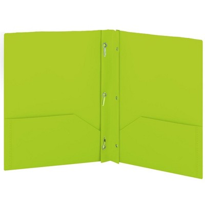 Enday Plastic 2-Pockets Poly Portfolio W/ 3 Prongs