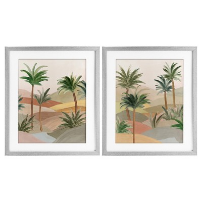 Stupell Industries Exotic Desert Oasis 2pc Framed Print Under Glass Set