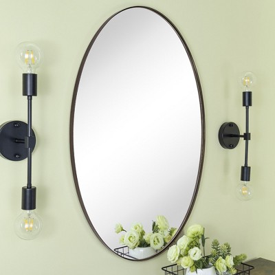 TEHOME Javell Oval Stainless Steel Framed Wall Mounted Bathroom Vanity Mirror