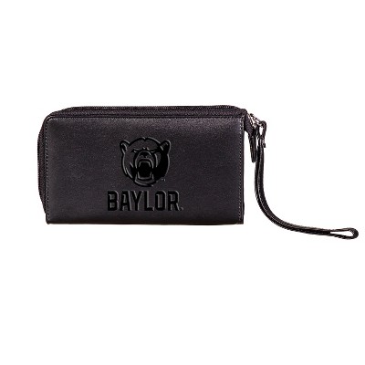 Evergreen NCAA Baylor Bears Black Leather Women's Wristlet Wallet Officially Licensed with Gift Box