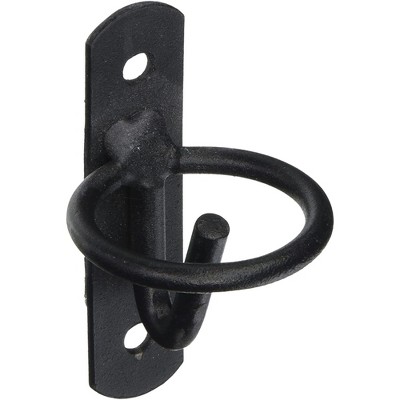 Scenic Road Outdoor Bucket Hook and Gate Latch for Farm and Garden Use, Heavy-Gauge Steel, Black, 6"