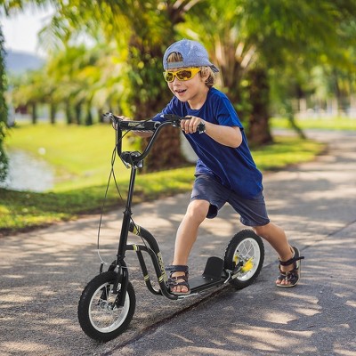 Whisen Kids’ Kick Scooter with Adjustable Height Handlebar and Non-Slip Footplate as Riding-on Toy Gift for 5+ Years Old
