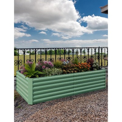 2Pcs Galvanized Raised Garden Bed, Outdoor Square Planter Box, Durable Garden Bed for Planting, Planter Raised for Gardening Pots