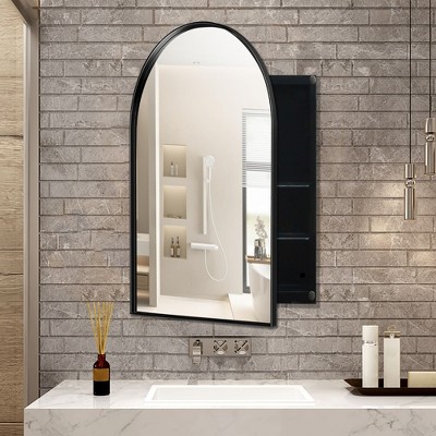 Sapphtopaz Recessed Medicine Cabinet with Mirror and Adjustable Shelves,Metal Wall Mirror Cabinet,Storage Cabinet for Bathroom,Bedroom