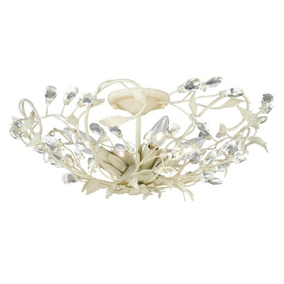 VAXCEL Jardin 19-in W Crystal Bronze Vintage Vine Semi Flush Mount Ceiling Light