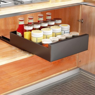 Pull Out Cabinet Organizer,Expandable Sliding Drawer Pantry Shelf,Noiseless Slide Out Pantry Shelves for Kitchen,Living Room,Home