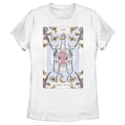 Women's Lost Gods The Sun Skeleton Dance Tarot Card T-Shirt
