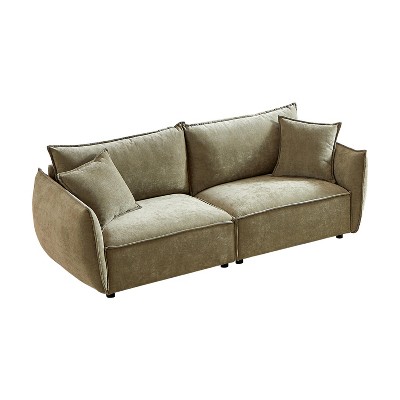 NicBex 88 Inch Chenille Sofa,3-Seat Couch with 2 Pillows for Living Room,Bedroom,Office,Apartment