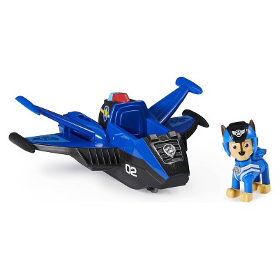 Paw Patrol Jet to The Rescue Chase Deluxe Transforming Vehicle with Lights & Sounds Toy Car with Collectible Pup Figure, Kids Ages 3 and Up