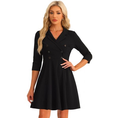 Allegra K Women's Notched Lapel High Waist Business Blazer Dress