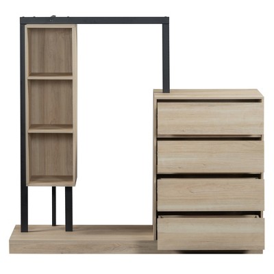 Bella Depot Dressers Wardrobe  with 4 Drawers and 3 Shelves