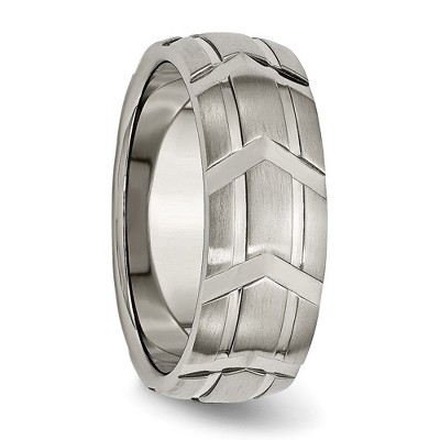 Chisel Titanium Brushed and Polished 8mm Band Ring