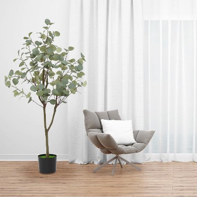 Artificial Eucalyptus Tree with Realistic Trunk and Lifelike Leaves, Potted Fake Tree for Home Décor