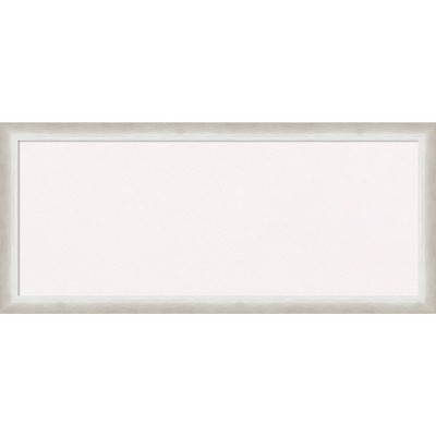 32"x14" Two Tone Wood Frame White Cork Board Silver - Amanti Art: Bulletin Board for Office, Wall Mount, No Choking Hazard