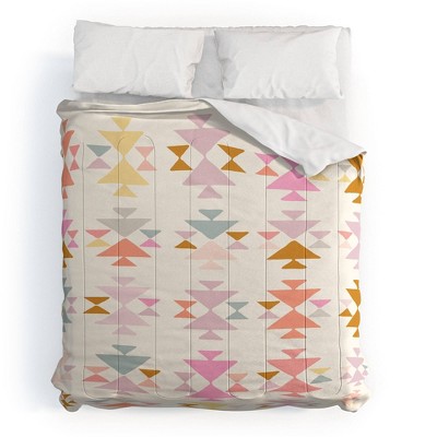 Queen/Full June Journal Painted in Pastel Comforter Set - Deny Designs: Microfiber, Geometric Shapes, 3-Piece Set