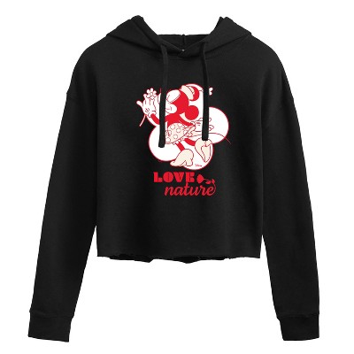Women's - Disney - Love Nature Minnie Mouse Cropped Graphic Hoodie