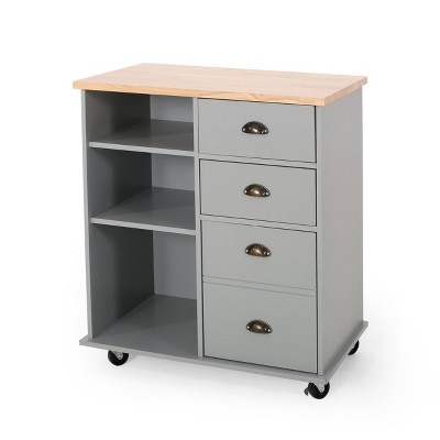 Provence Contemporary Kitchen Cart with Wheels - Christopher Knight Home