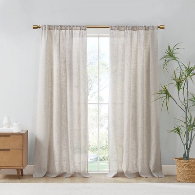 Kyler 2-Panel Pack Window Curtain, Textured, Lightweight and Soft Linen Blend Fabric, Light Filtering Shade, Rod Pocket Top, Easy to Hang, Fits up to
