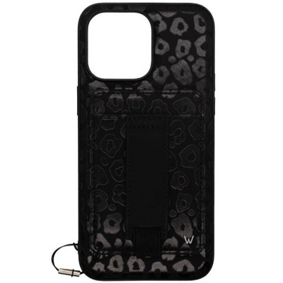 Walli Cases Blacked Out Leopard Magnetic Case with Wallet and Finger Strap
