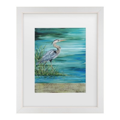 Trademark Fine Art - Jean Plout Great Blue Heron Matted Framed Art