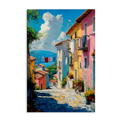 Stupell Industries Colorful Coastal Town Canvas Art