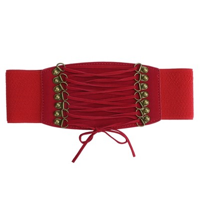 INSPIRE CHIC Women's Rope Decor Elastic Band Press Stud Button Closure Waist Belt