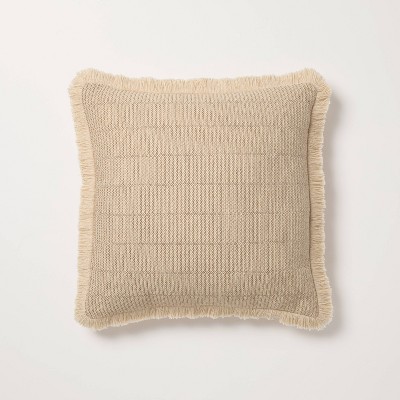 18"x18" Textured Woven Square Toss Pillow - Hearth & Hand™ with Magnolia