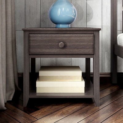 Max & Lily Nightstand with Storage Drawer, Small Solid Wood Bedside, Side Tables for Bedroom