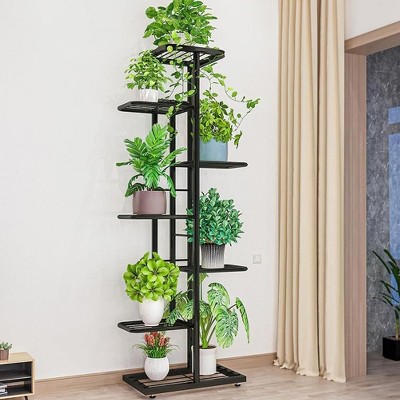 7 Tier 8 Potted Plant Stand Rack Multiple Flower Pot Holder Shelf Indoor Outdoor Planter Display Shelving Unit for Patio Garden Balcony