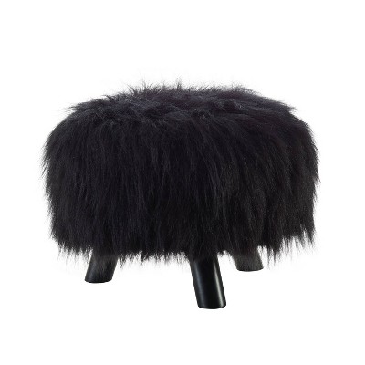Faux Fur Foot Stool - Linon