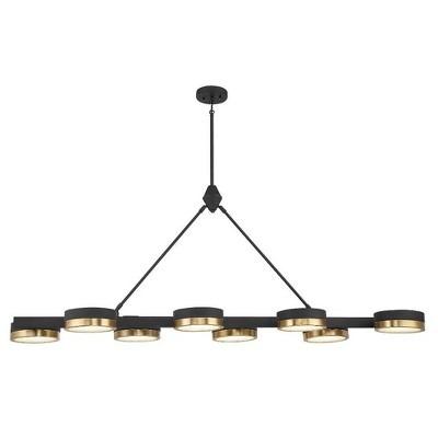 Savoy House Ashor 8 - Light Chandelier in  Matte Black/Warm Brass