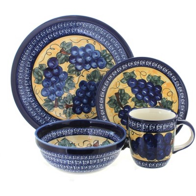 Blue Rose Polish Pottery Zaklady Dinnerware (16 PC)