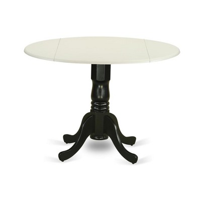 East West Furniture,Dining Table Linen White & Black