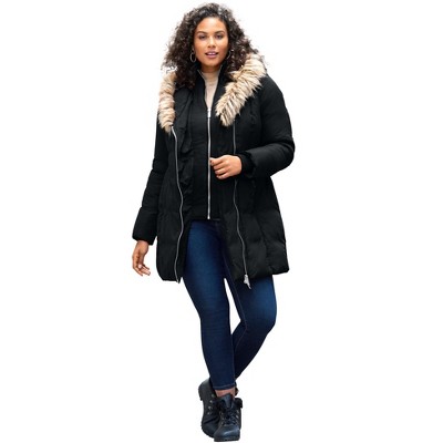 Roaman's Plus Size Double Layer Puffer Coat