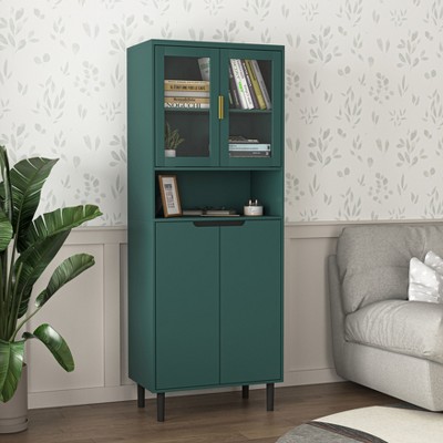 KTMBDW Industrial Bookshelves and Bookcases with Doors Floor Standing 5 Shelf Display Storage Shelves Tall Bookcase for Home Office