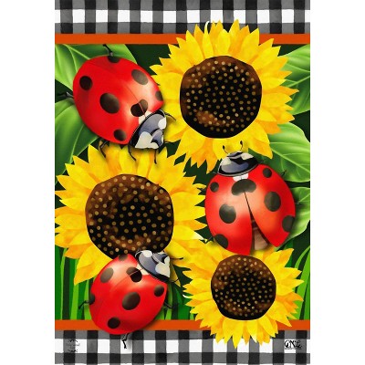 Ladybugs And Sunflowers Summer House Flag Floral Everyday 28" x 40" Briarwood Lane