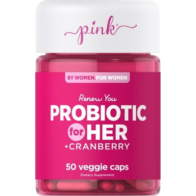 Pink Vitamins Renew You Probiotic for Her Veggie Capsules - 50ct