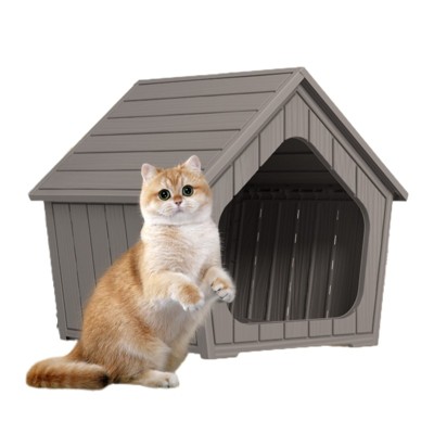 SEVOBAL Pet Crates and Houses Small Wooden Cat House Cozy Sturdy Easy Assembly No Tools Needed for Living Room Bedroom, Brown, 23.43"*22.64"*22.8"