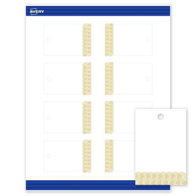 Avery Rectangle Tags, Gold Lace Trim Pattern, 2" x 3"