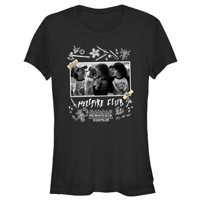 Juniors Womens Stranger Things Hellfire Club Members T-Shirt