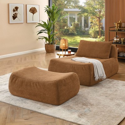 NicBex Modern Comfy Large Indoor Bean Bag Chair Sofa, Lazy Bean Bag Chair Sofa with Waist Pillow&Ottoman for Bedroom Living Room