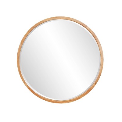 Howard Elliott Beveled Wall Mirror with Polished Wood Frame